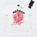 SP5DER WHITE RED LOGO TEE
