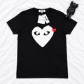 CDG PLAY BLACK WHITE HEART TEE