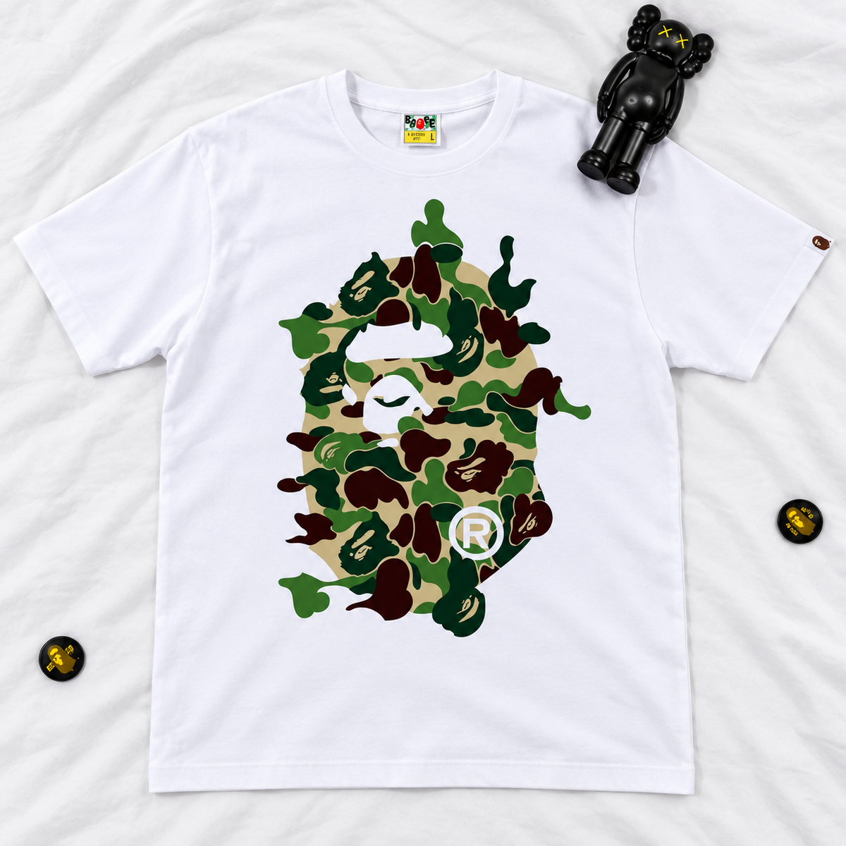 BAPE LOGO APE HEAD WHITE TEES