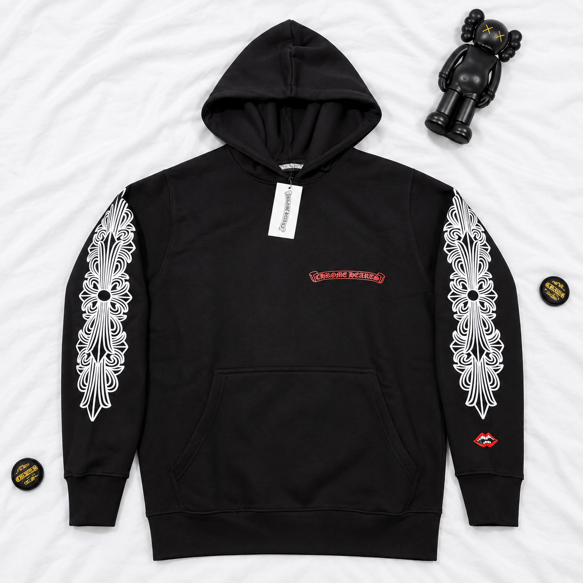 CH HOODIE BLACK RED LOGO