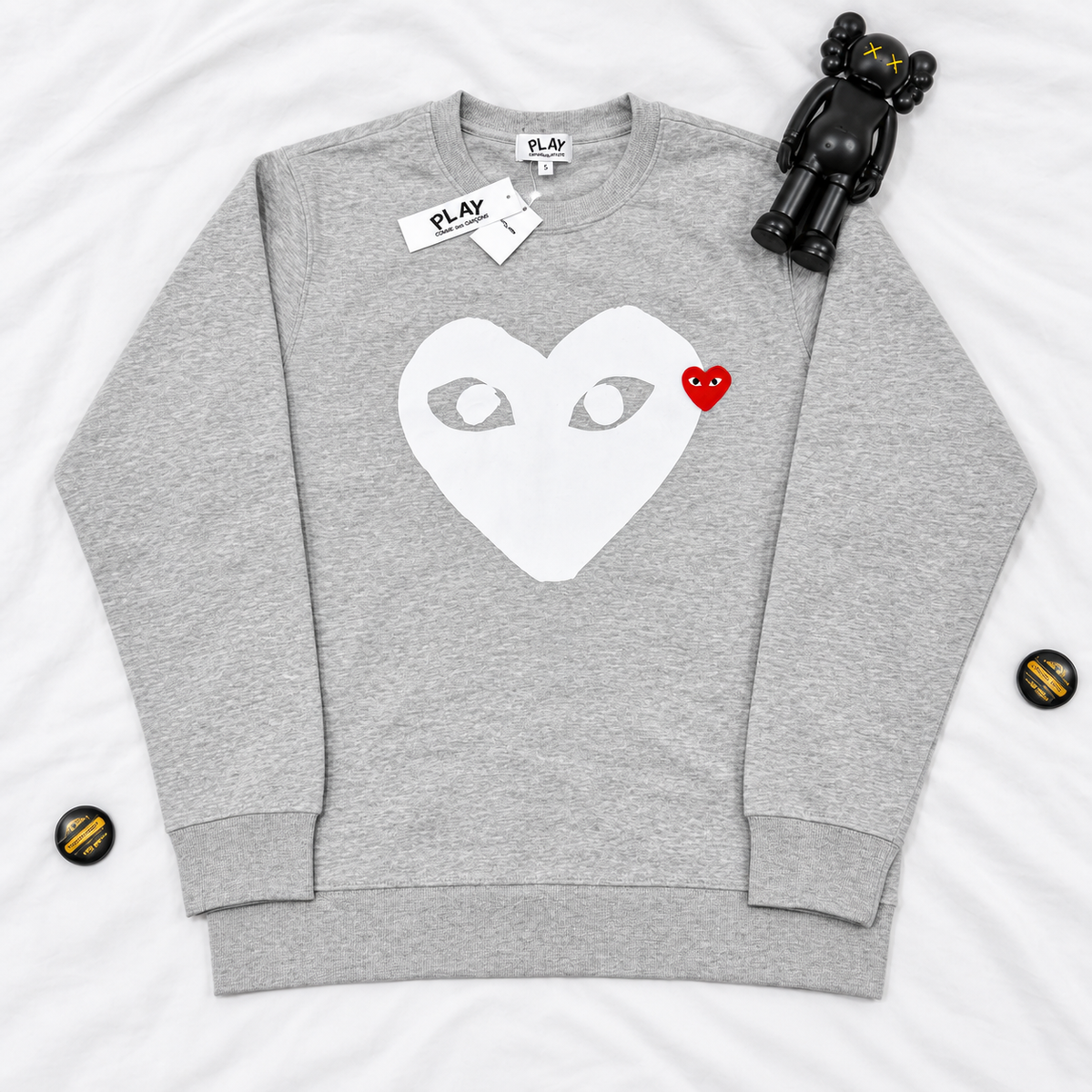 CDG PLAY BIG HEART CREWNECKS
