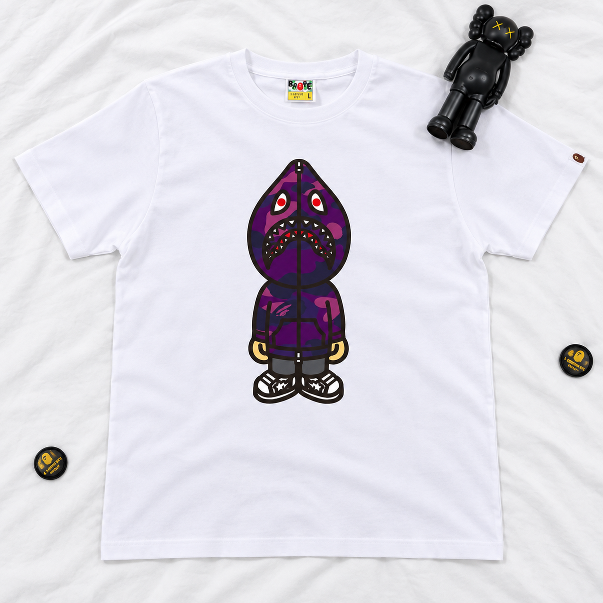 BAPE LOGO APE HEAD WHITE TEES