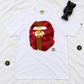 BAPE LOGO APE HEAD WHITE TEES