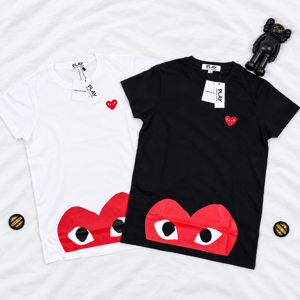 CDG PLAY HEART DOWN TEE