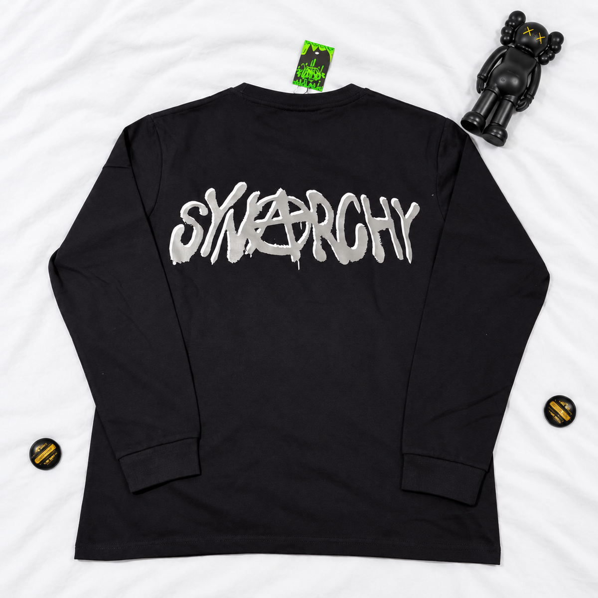 SYNAWORLD "SYNARCHY" LONGSLEVEE BLACK TEE