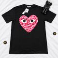CDG PLAY PINK CAMO BIG HEART TEE