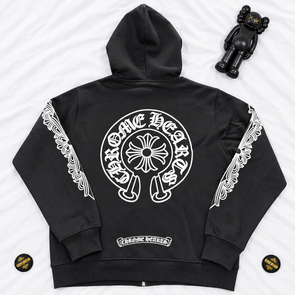 CH CLASSIC ZIP HOODIE BLACK AND WHITE