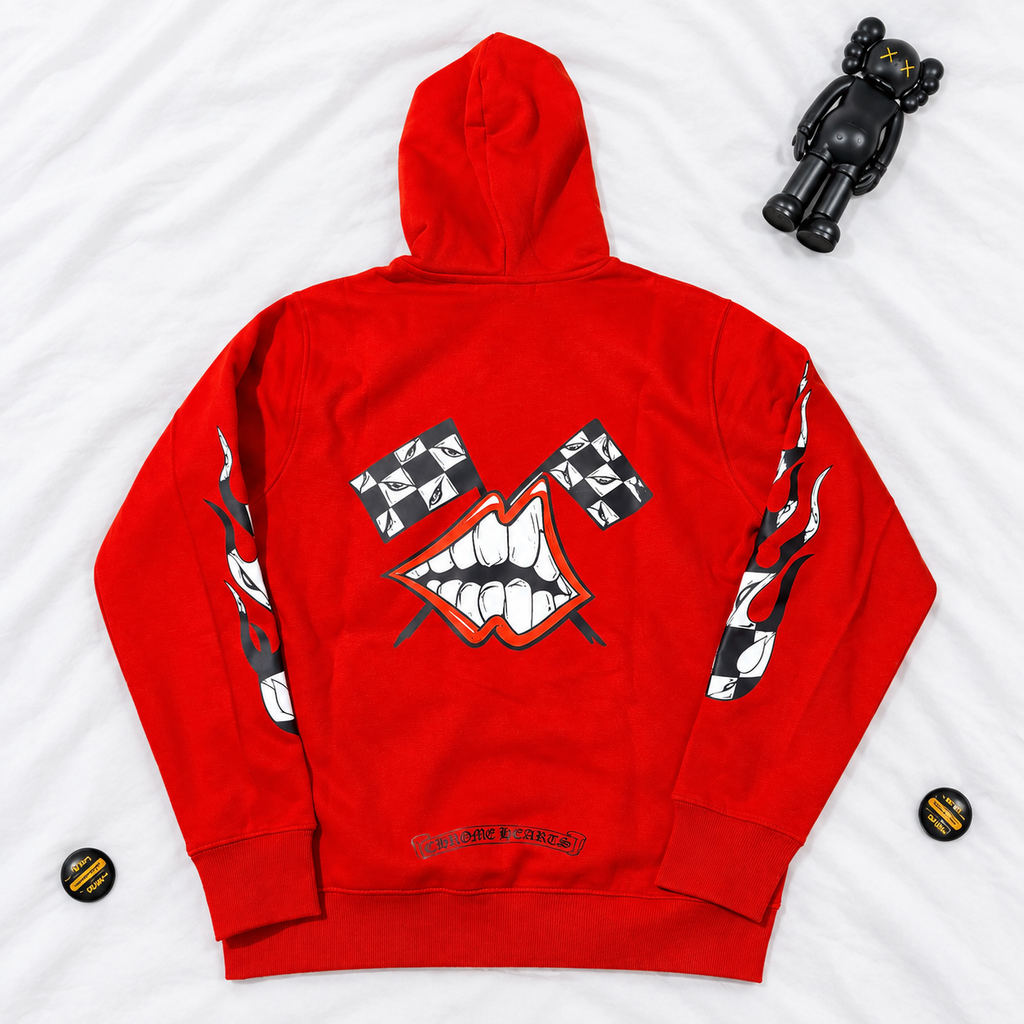 CH LIPS RED HOODIE
