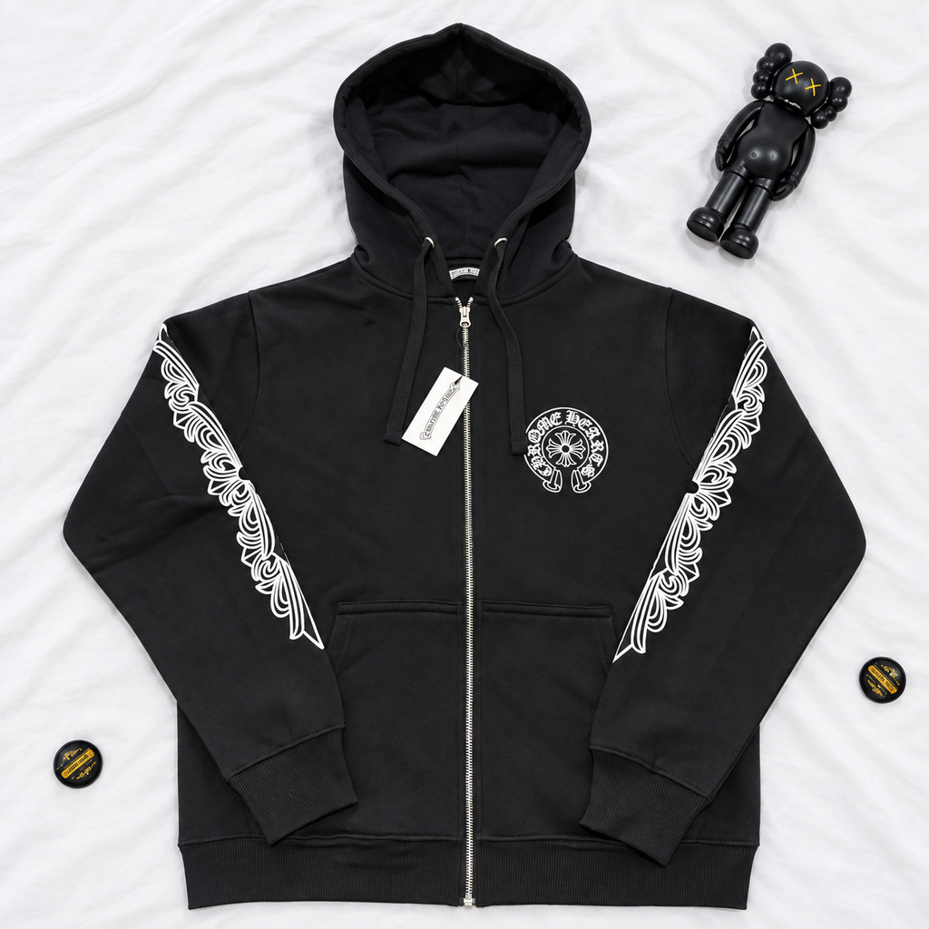 CH CLASSIC ZIP HOODIE BLACK AND WHITE