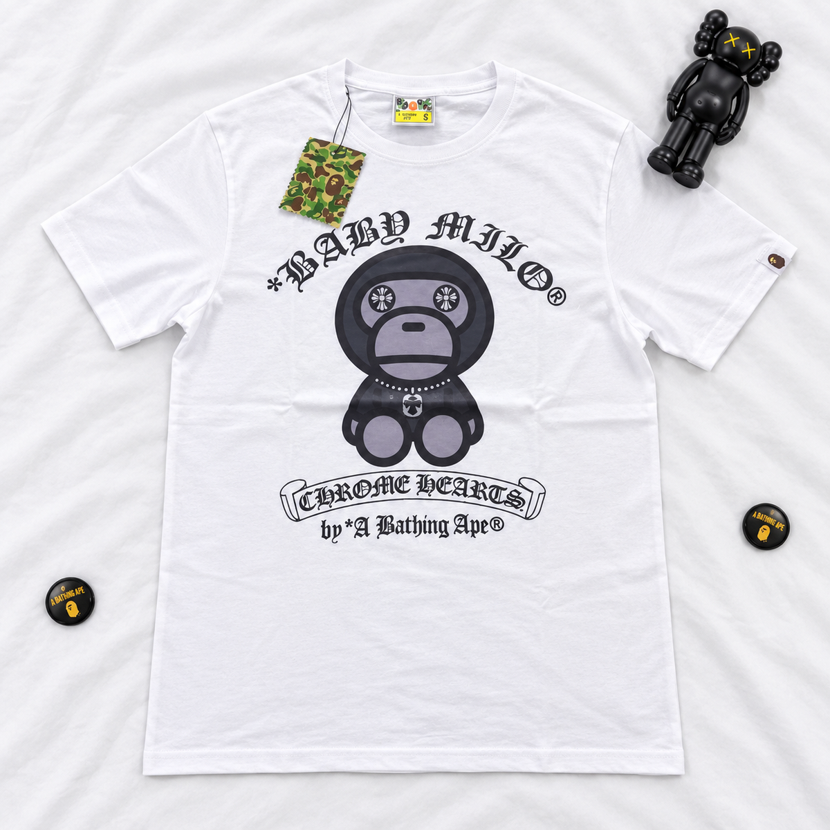 BAPE X CH "BABY MILO" WHITE TEE
