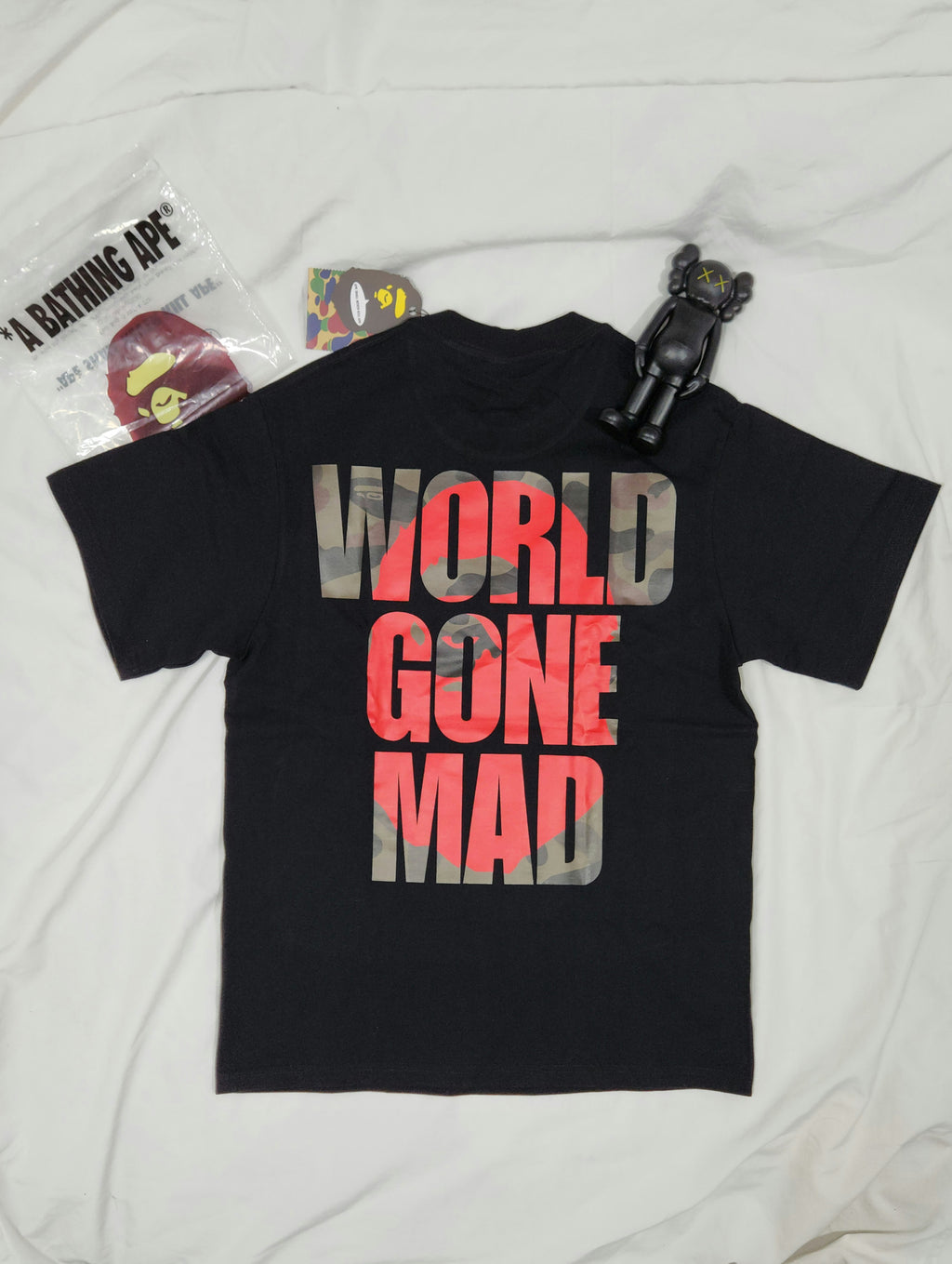 A BATHING APE WORLD GONE MAD OVERLAP TEE