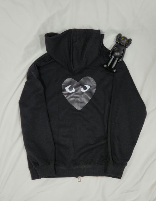 CDG PLAY BLACK ZIP HOODIE