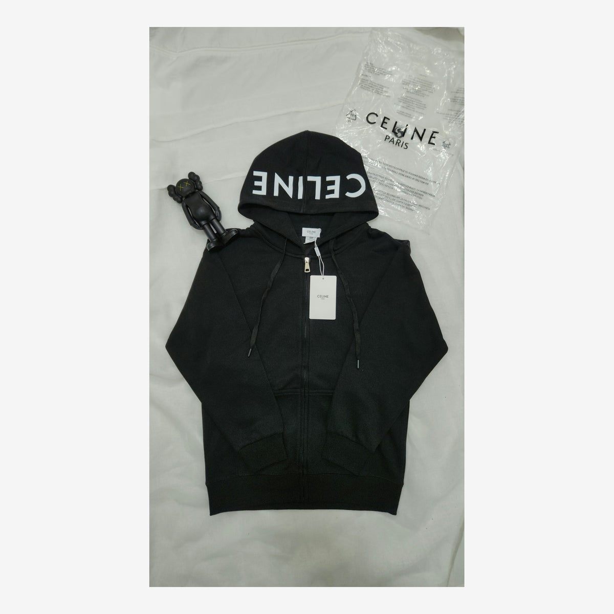 CLNE BLACK ZIP HOODIE