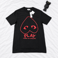 CDG PLAY BLACK AND RED UPSIDE DOWN HEART TEE