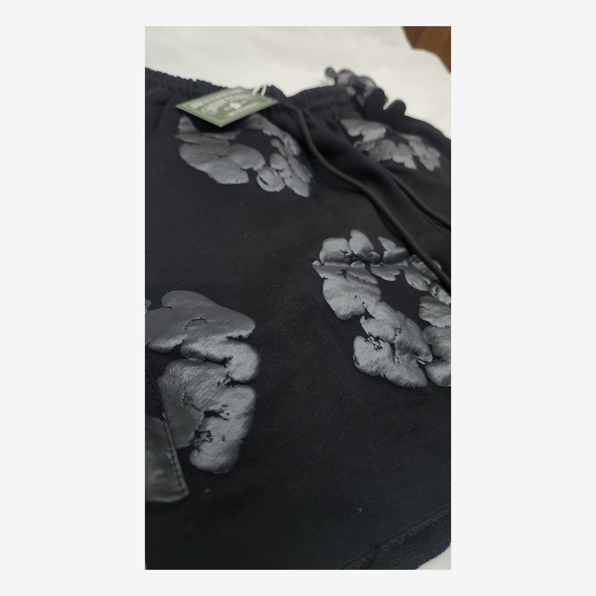 DENIM TEARS TRIPLE BLACK COTTON SHORTS