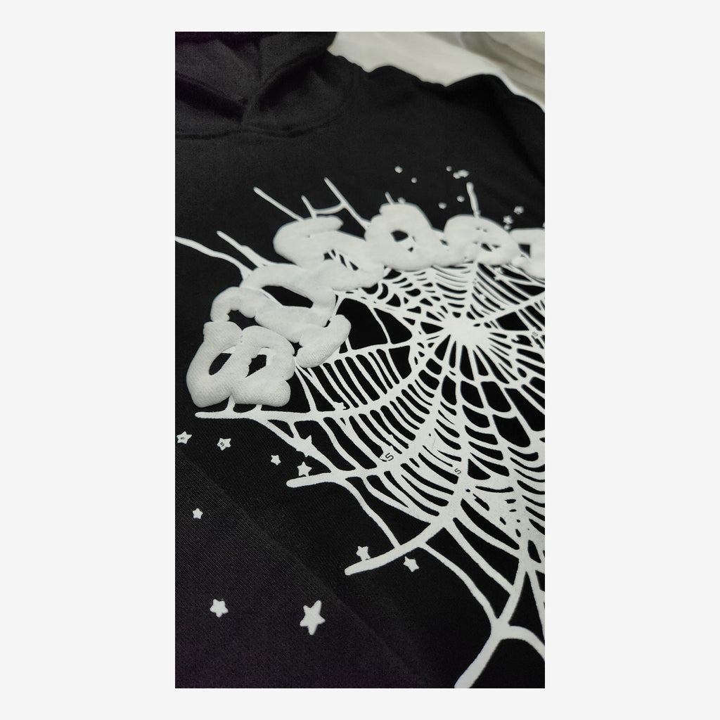 SP5DER BLACK WEB HOODIE