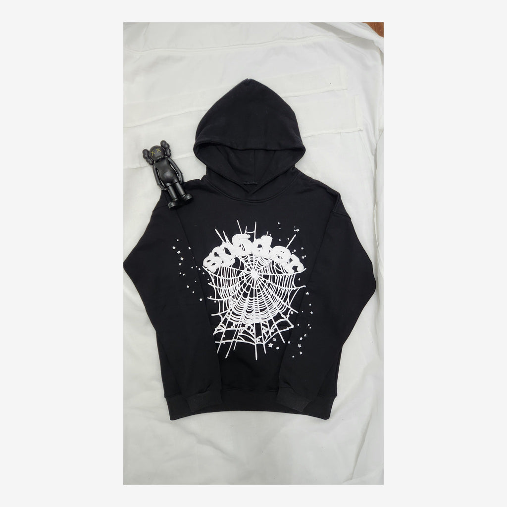 SP5DER BLACK WEB HOODIE