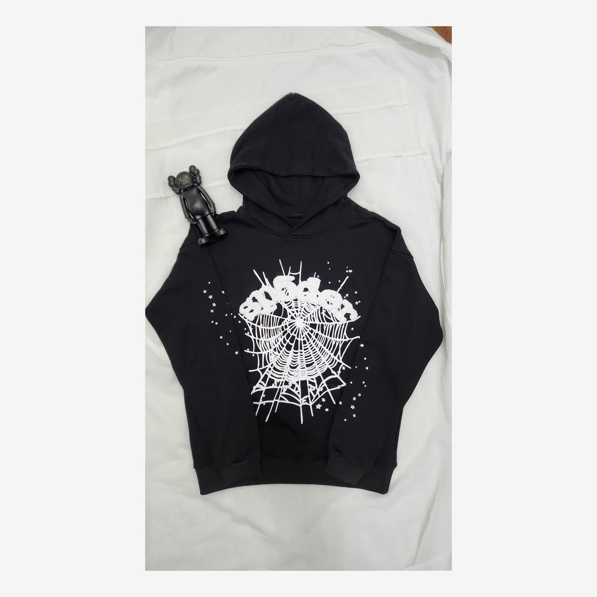 SP5DER BLACK WEB HOODIE