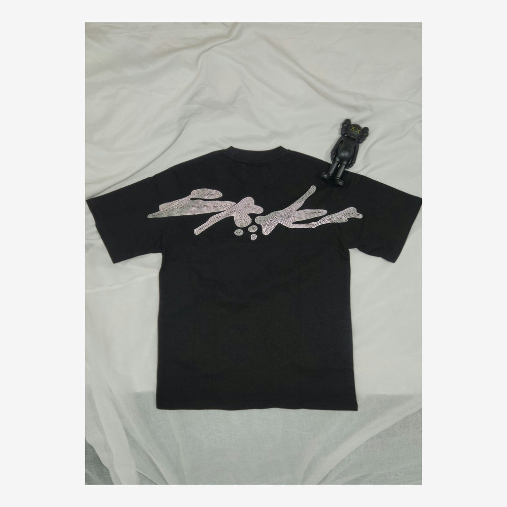 SP5DER CRYSTALS BLACK TEE