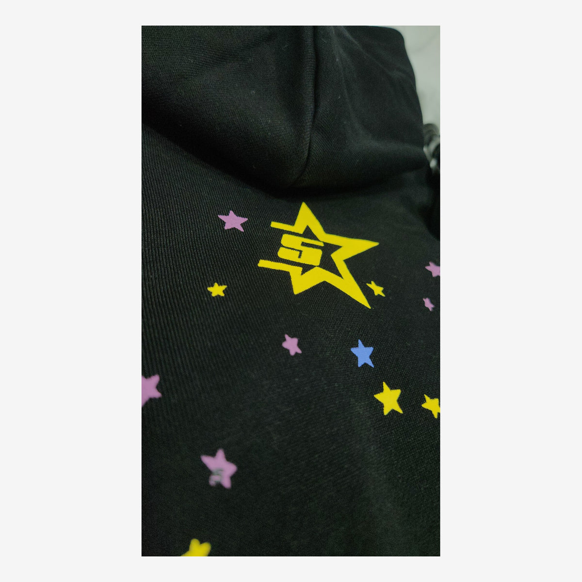 SP5DER PINK BLACK HOODIE