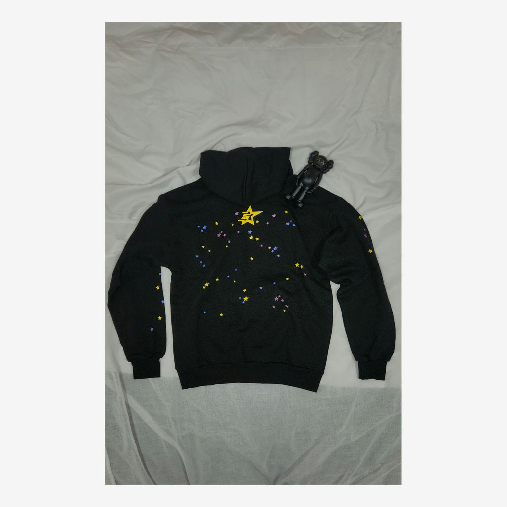 SP5DER PINK BLACK HOODIE
