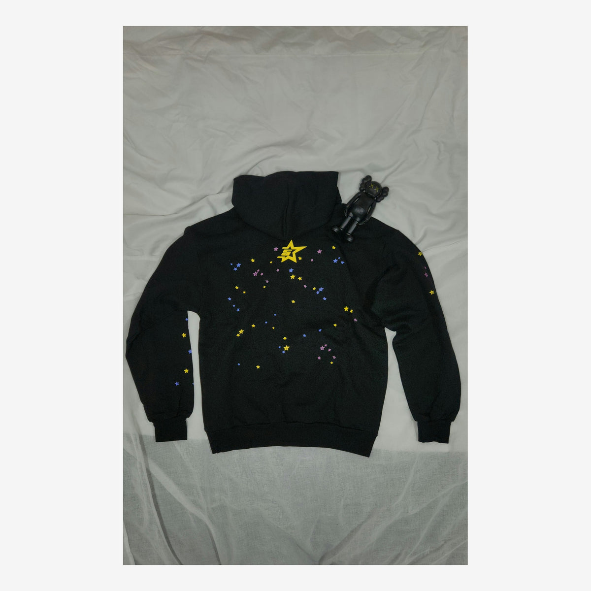 SP5DER PINK BLACK HOODIE