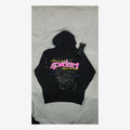 SP5DER PINK BLACK HOODIE