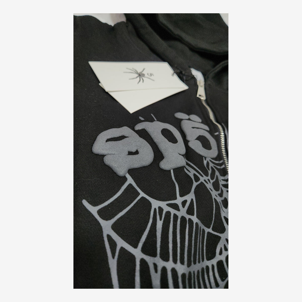 SP5DER TRIPLE BLACK ZIP HOODIE