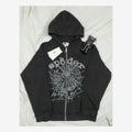 SP5DER TRIPLE BLACK ZIP HOODIE