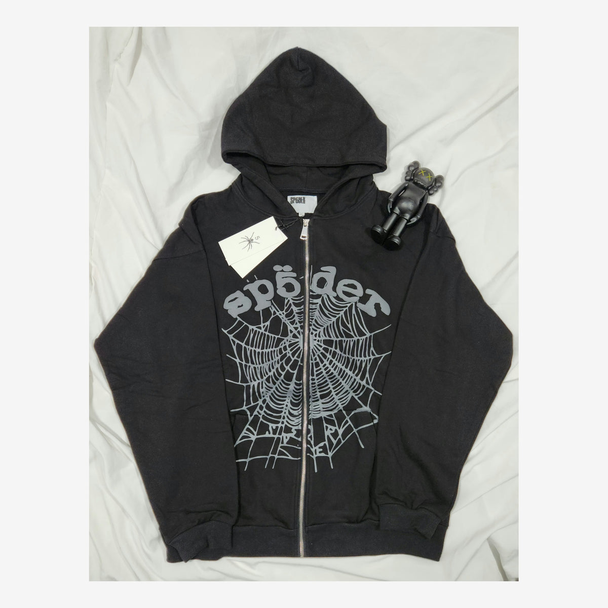 SP5DER TRIPLE BLACK ZIP HOODIE