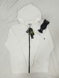 STONE ISLND WHITE ZIP HOODIE