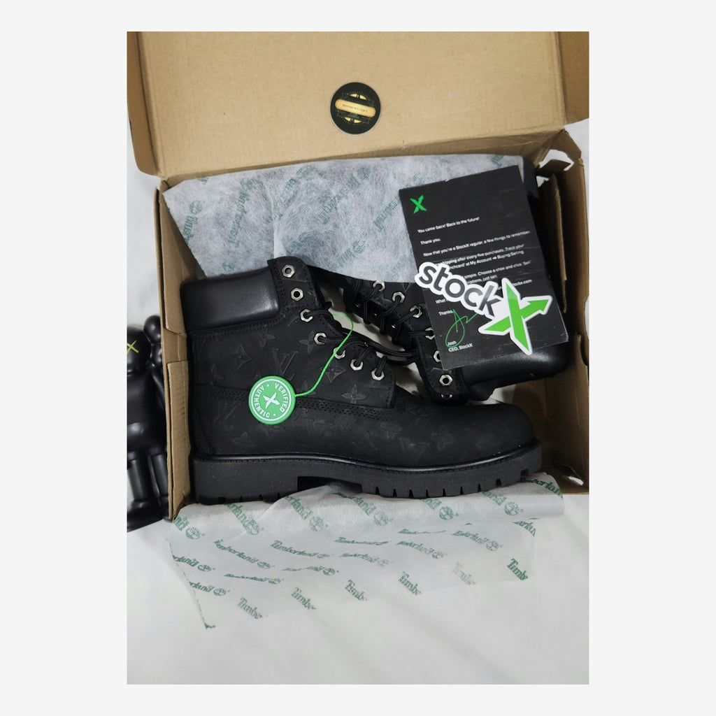 TMBRLND X LV MONOGRAM BLACK BOOTS