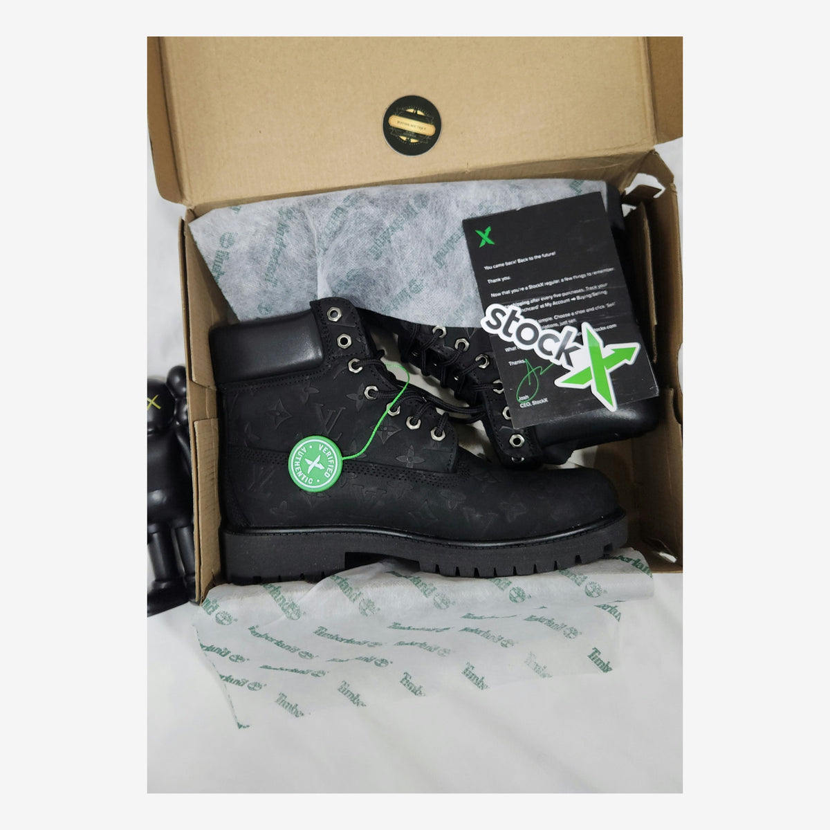 TMBRLND X LV MONOGRAM BLACK BOOTS