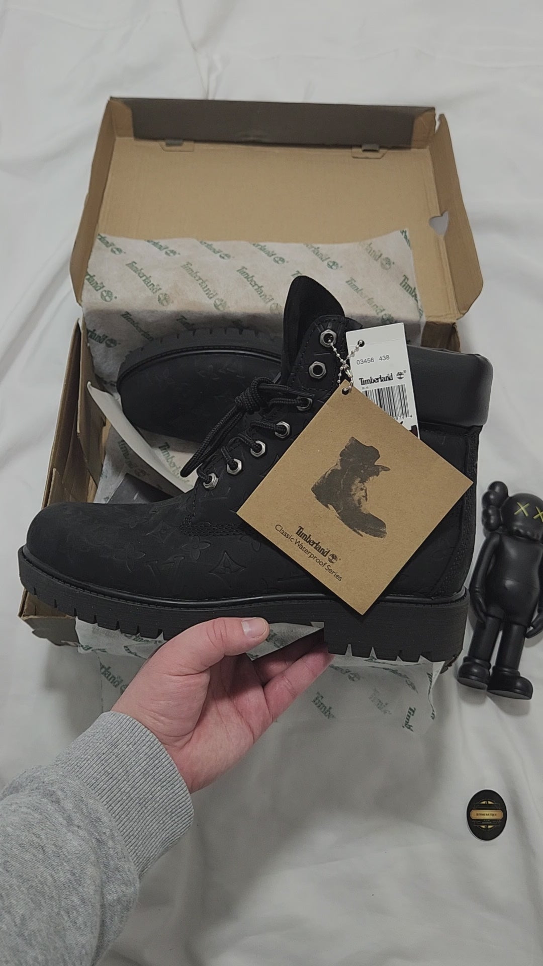 TMBRLND X LV MONOGRAM BLACK BOOTS